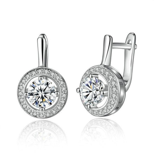 Round Shape Cubic Zirconia Fashion Stud Earrings-Earrings-Innovato Design-Innovato Design