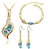 Hawk Eyes Austrian Crystal Necklace, Bracelet & Earrings Fashion Jewelry Set
