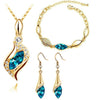 Hawk Eyes Austrian Crystal Necklace, Bracelet & Earrings Fashion Jewelry Set
