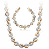 Wheat Rhinestone Necklace & Bracelet Fashion Jewelry Set-Jewelry Sets-Innovato Design-Gold-Innovato Design
