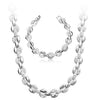 Wheat Rhinestone Necklace & Bracelet Fashion Jewelry Set-Jewelry Sets-Innovato Design-Silver-Innovato Design
