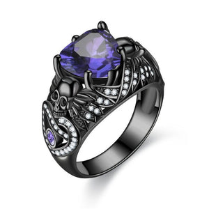 Skull, Heart, Cubic Zirconia and Crystal Retro Trendy Wedding Ring-Rings-Innovato Design-8-Purple-Innovato Design
