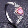 Pink Heart Crystal and Cubic Zirconia Wedding Ring