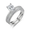 Double Row Cubic Zirconia Fashion Wedding Ring-Rings-Innovato Design-9-Silver-Innovato Design