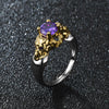 Gold-Plated Skull and Cubic Zirconia Punk Fashion Ring-Rings-Innovato Design-6-Innovato Design