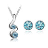 Classic Cubic Zirconia Necklace & Earrings Fashion Jewelry Set