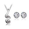 Classic Cubic Zirconia Necklace & Earrings Fashion Jewelry Set