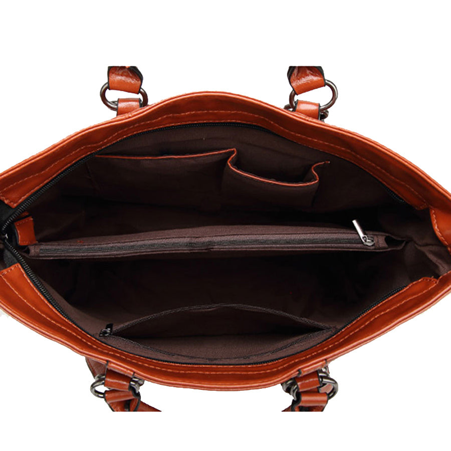 Luxury Designer Large PU Leather Shoulder Bag and Handbag-Handbags-Innovato Design-Burgundy-Innovato Design