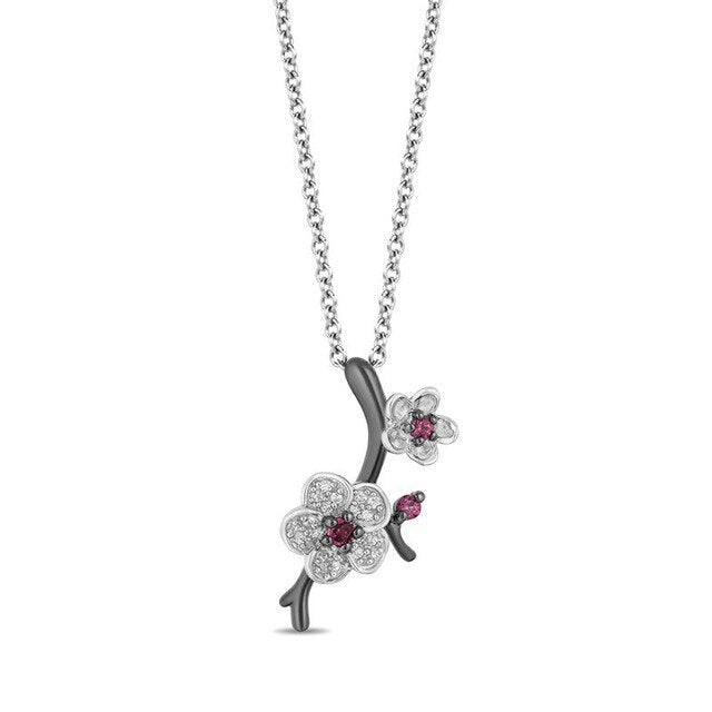 Plum Blossom Flower Crystal Necklace, Earrings & Ring Jewelry Set-Jewelry Sets-Innovato Design-6-Innovato Design