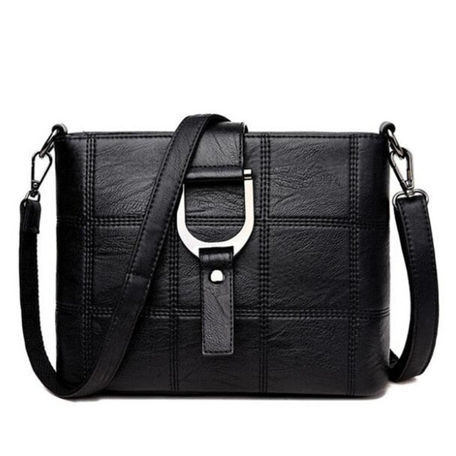Luxury Designer Casual PU Leather Messenger Bag and Shoulder Bag-Handbags-Innovato Design-Black-Innovato Design