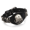 Genuine Leather Wrap Evil Skull Bracelet-Skull Bracelet-Innovato Design-Brown-Innovato Design