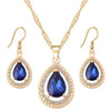 Luxury Crystal Necklace & Earrings Fashion Wedding Jewelry Set-Jewelry Sets-Innovato Design-Blue-Innovato Design