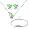 Crystal Butterfly Necklace, Bracelet & Stud Earrings Jewelry Set-Jewelry Sets-Innovato Design-Green-Innovato Design