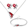 Crystal Butterfly Necklace, Bracelet & Stud Earrings Jewelry Set-Jewelry Sets-Innovato Design-Red-Innovato Design
