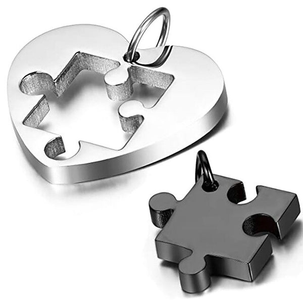 Heart Puzzle Stainless Steel Fashion Couple Necklaces