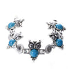 Romantic Vintage Stone Owl Necklace, Bracelet & Earrings Fashion Jewelry Set