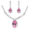 Austrian Crystal Teardrop Necklace & Earrings Fashion Jewelry Set