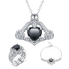 Vintage Skull and Crystal Necklace, Bracelet & Ring Wedding Jewelry Set-Jewelry Sets-Innovato Design-Silver Black-8-Innovato Design