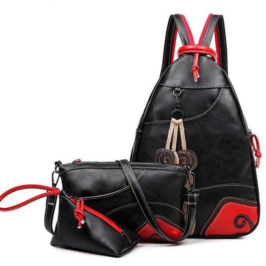 Vintage Fashion Multifunction Designer Purse, Shoulder Bag and Leather Backpack Set-Backpacks-Innovato Design-Innovato Design