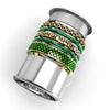 Green Stainless Steel, Stackable, Rotatable, and Interchangeable Vintage Ring