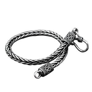 Braided Chain 925 Sterling Silver Handmade Vintage Bracelet-Bracelets-Innovato Design-6.69in-4mm-Innovato Design