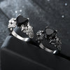 Gothic Skull Heart Crystal and Cubic Zirconia Punk Wedding Ring