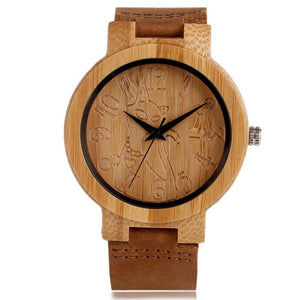 Lovely Hand Carved Wooden Watch for Ladies Leather Band-Watches-Innovato Design-Innovato Design