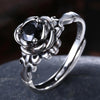Creative Lotus Design and Cubic Zirconia 925 Sterling Silver Adjustable Fashion Ring