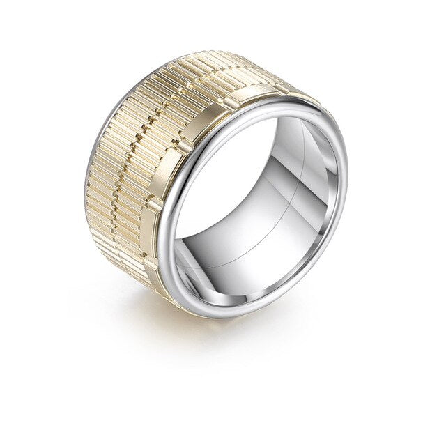 Handmade Gear Stainless Steel and Stackable, Rotatable, and Interchangeable Ring-Rings-Innovato Design-7-Innovato Design