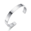 Custom Engrave Black or Silver Stainless Steel Fashion Bangle-Bracelets-Innovato Design-Silver-Innovato Design