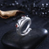 Red Garnet Frog 925 Sterling Silver Adjustable Retro Ring-Rings-Innovato Design-Innovato Design