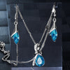 Water Drop Crystal Necklace, Bracelet & Earrings Wedding Jewelry Set-Jewelry Sets-Innovato Design-Blue-Innovato Design