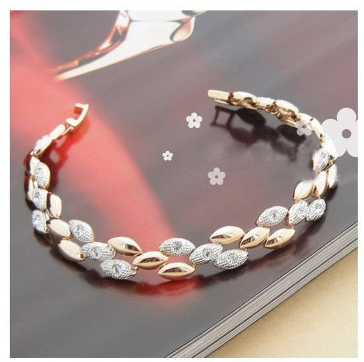 Wheat Rhinestone Necklace & Bracelet Fashion Jewelry Set-Jewelry Sets-Innovato Design-Gold-Innovato Design