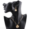 Black Rose Flower Necklace & Earrings Fashion Jewelry Set-Jewelry Sets-Innovato Design-Silver Black-Innovato Design