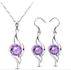Angel Wing Cubic Zirconia Necklace & Earrings Fashion Jewelry Set