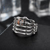 Sugar Skull, Skeleton and Cubic Zirconia Punk Engagement Ring-Rings-Innovato Design-6-Innovato Design