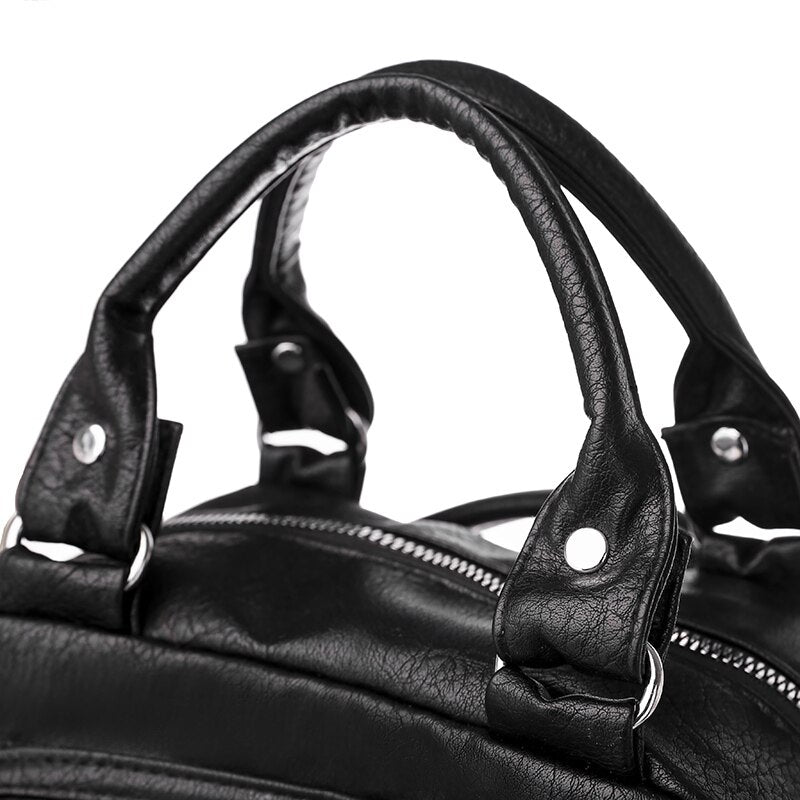 Large Capacity Leisure Soft Leather Spring Travel Bag-Backpacks-Innovato Design-Blue-Innovato Design