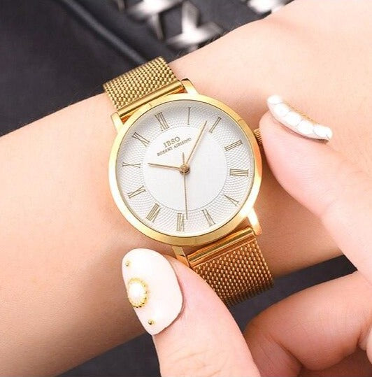 Women Stainless Steel Mesh Band Quartz Watch and Crystal Bracelet & Necklace Jewelry Set-Jewelry Sets-Innovato Design-Silver-Innovato Design