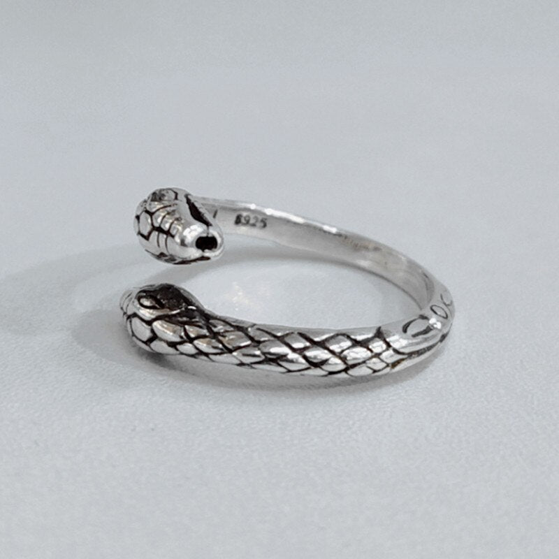 Double Head Snake Stainless Steel Adjustable Open Ring-Rings-Innovato Design-Innovato Design