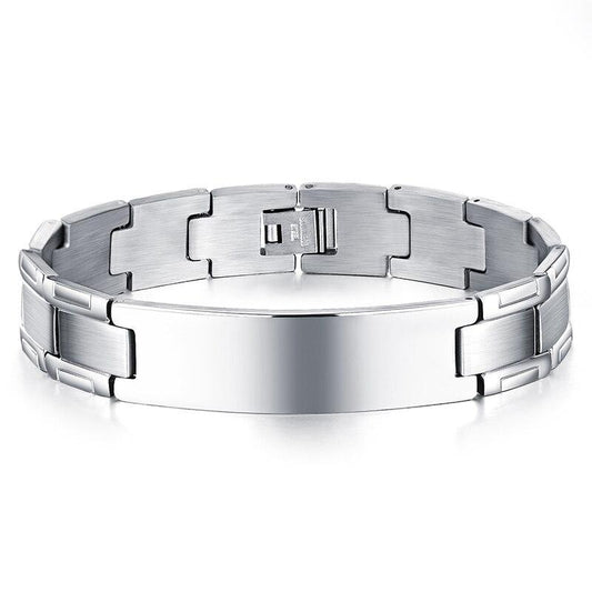 Custom Engrave 316L Stainless Steel Brushed Bracelet