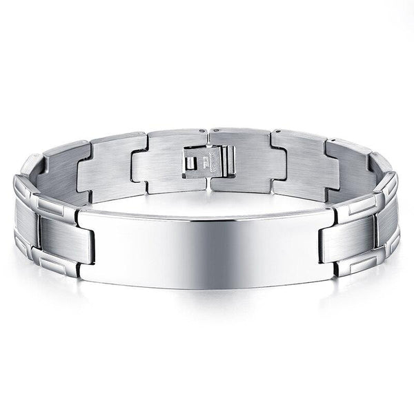 Custom Engrave 316L Stainless Steel Brushed Bracelet-Bracelets-Innovato Design-Innovato Design