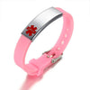 Custom Engrave Medical Alert ID Silicone and Stainless Steel Fashion Personalized Bracelet-Bracelets-Innovato Design-Pink-Innovato Design