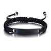Custom Engrave Birthstone Stainless Steel Braided Bracelet-Bracelets-Innovato Design-Blue-Innovato Design