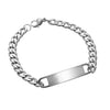 Custom Engrave Link Chain Stainless Steel Personalized Bracelet-Bracelets-Innovato Design-Silver-7.68in-Innovato Design