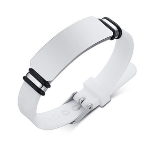 Engravable Silicone and Stainless Steel Adjustable Personalized Bracelet-Bracelets-Innovato Design-Innovato Design
