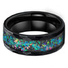 Opal Inlay Multi-Faceted Tungsten Wedding Ring-Rings-Innovato Design-7-Innovato Design