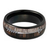 8mm Arrow Inlay Deer Antler and Zebra Wood Tungsten Carbide Ring-Rings-Innovato Design-7-Innovato Design