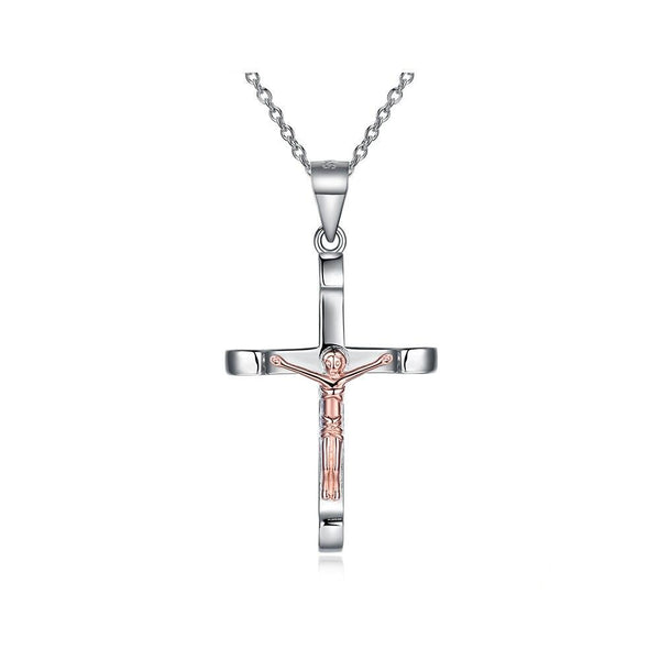Jesus Cross 925 Sterling Silver Fashion Pendant Necklace