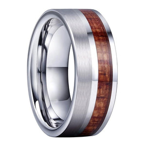 8mm Rosewood Polished and Brushed Finish Tungsten Carbide Wedding Band-Rings-Innovato Design-5-Innovato Design