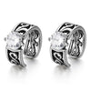 Cubic Zirconia Inlay Stainless Steel Vintage Clip Earrings-Earrings-Innovato Design-White-Innovato Design